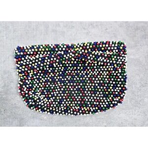 Vintage 1940s Beaded Purse, Clutch, Caviar Candy Dots, Multicoloured